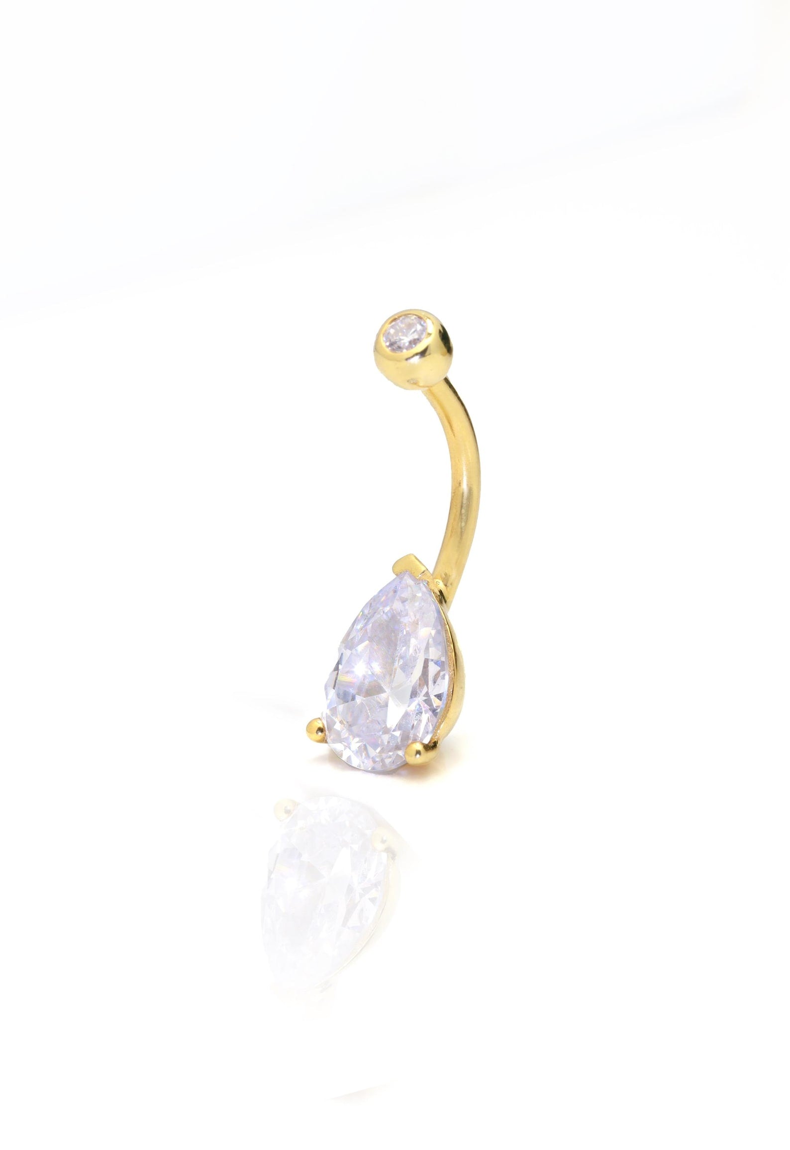 Teardrop Belly Ring, Belly Ring, Small Tear Drop Belly Ring, Navel Ring, Dainty Body Jewelry